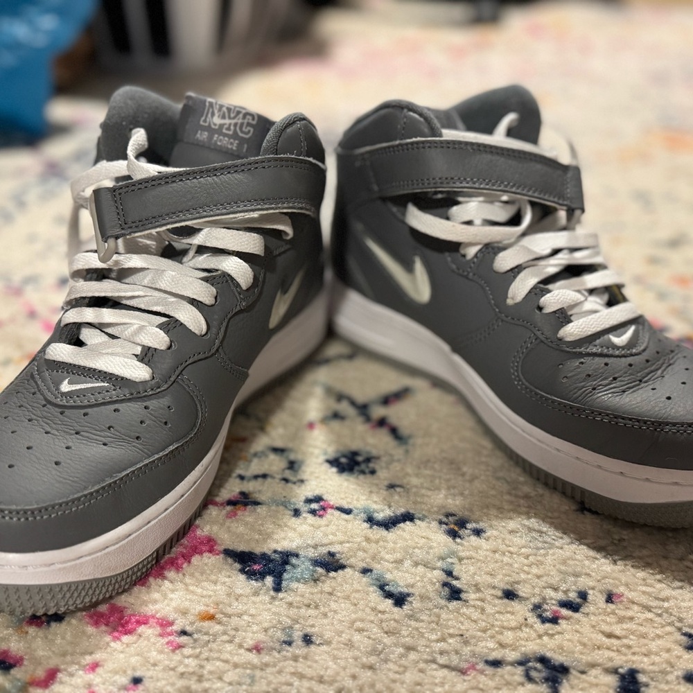 Nike Gray and White Low-Top Sneakers